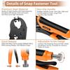 Snap Fastener Tool Kit - Adjustable Snap Fastener Plier with 30 Sets Metal Snaps, Snaps Buttons Setter Install Tool Kit