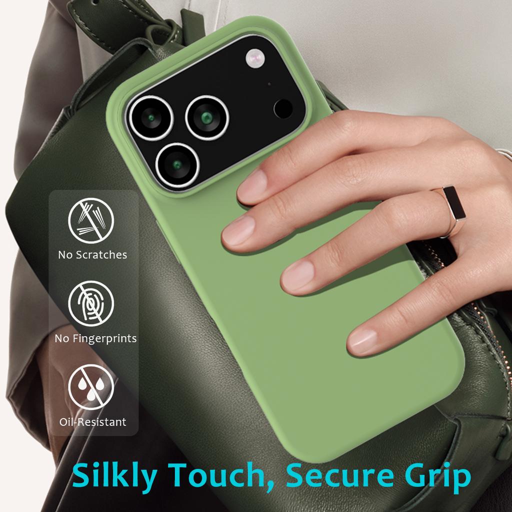 For iPhone 17 Pro Max Case Drop Proof Liquid Silicone Soft Lining Back Phone Cover