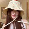 Pastoral Style Sweet Floral Bucket Hat Travel Vocation Women Summer Double-Sided Sun Hat