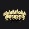 Hot Sale Eco-Friendly Copper Hip Hop Flame Gold Teeth Grillz Fire In Your Mouth Teeth Grillz