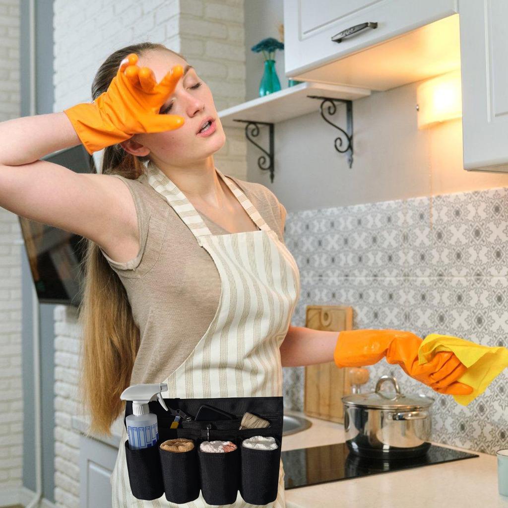 Multi Functional Cleaning Tool Waist Pack With Multiple Compartments And Adjustable Belt For Professional Janitors