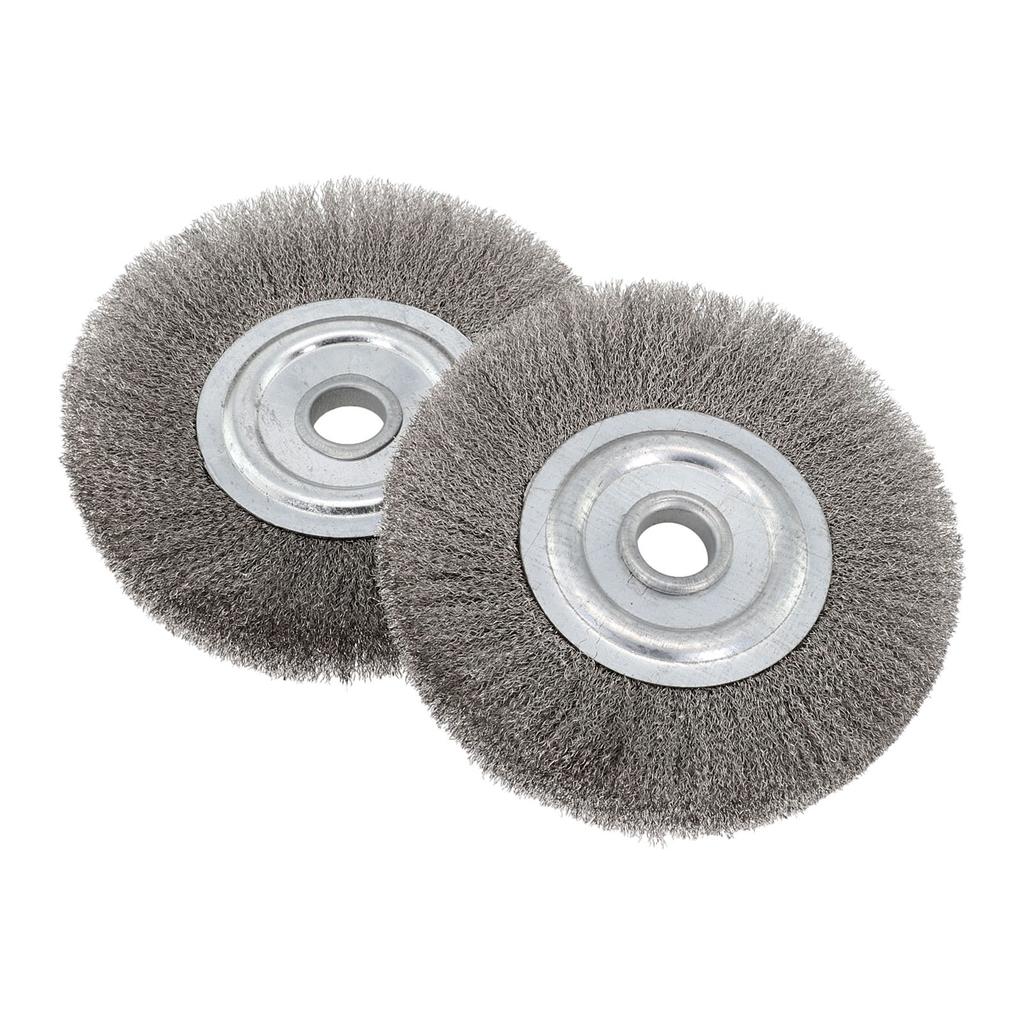 1pcs 125mm 16mm Hole Crimped Stainless Steel Wire Wheel Wires Brushes Bench Grinder Abrasive Tool For Metal Deburring