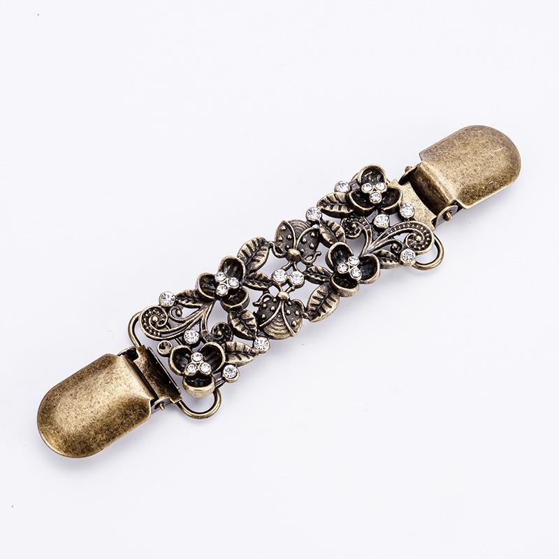 Vintage European & American Shawl Clip: Women's Diamond Sweater, Scarf, Brooch & Collar Alloy Accessories