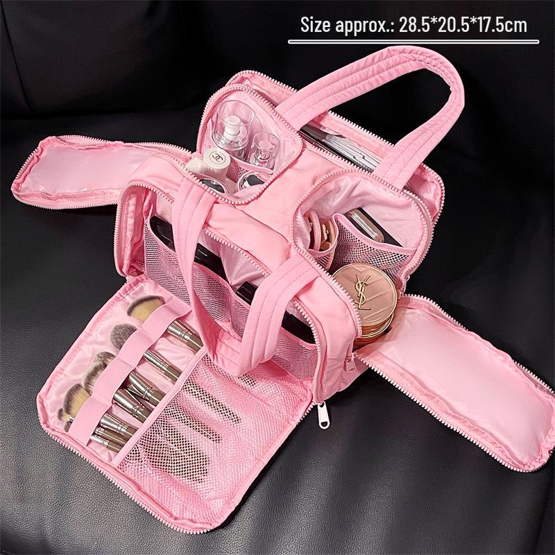 Women's Large-Capacity Double-Opening Makeup Bag: Multi-Functional, Portable Travel & Business Storage Solution