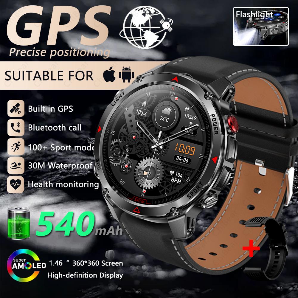 New T-Rex 3 Smart Watch Men Built-in GPS 540 mAh Battery 3ATM Waterproof Compass Barometer Altimeter Sports Smartwatch Man