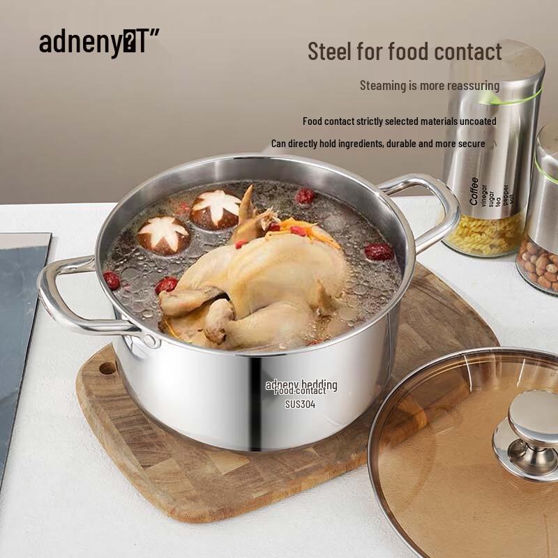 Adneny AS-610 304 Stainless Steel Health Soup Pot