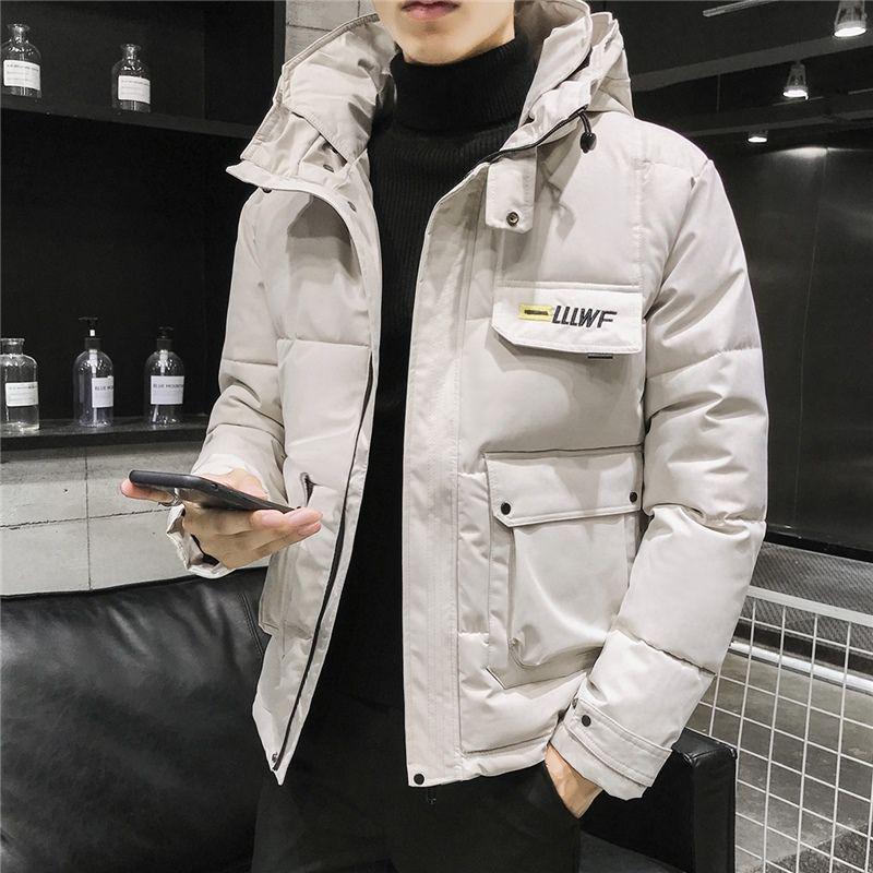 Winter Men Parka Big Pockets Casual Jacket Hooded Solid Color 5 Colors Thicken and Warm Hooded Outwear Coat Size 6XL