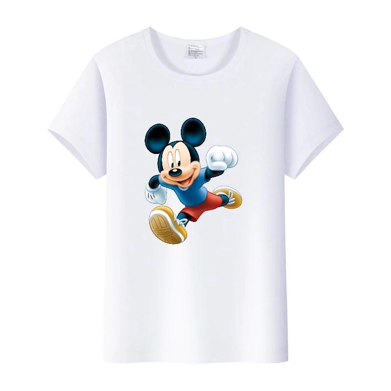 Casual Unisex Cartoon Minnie Tshirt Mickey Mouse Tops Graphic Clothes Summer Blouses T-shirt White 2000s Tees