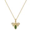 Green Bee Light Luxury Temperament Gorgeous Full Diamond Necklace Female Versatile Collarbone Chain Titanium Steel Chain