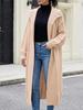 Plus Size Cable Knit Lapel Sweater Coat - Autumn/Winter Women's Loose Thick Knit Jacket