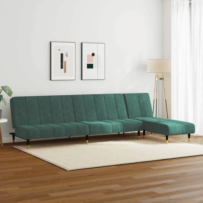 VidaXL Set of Sofas 2 Pcs Dark Green Velvet 3216297