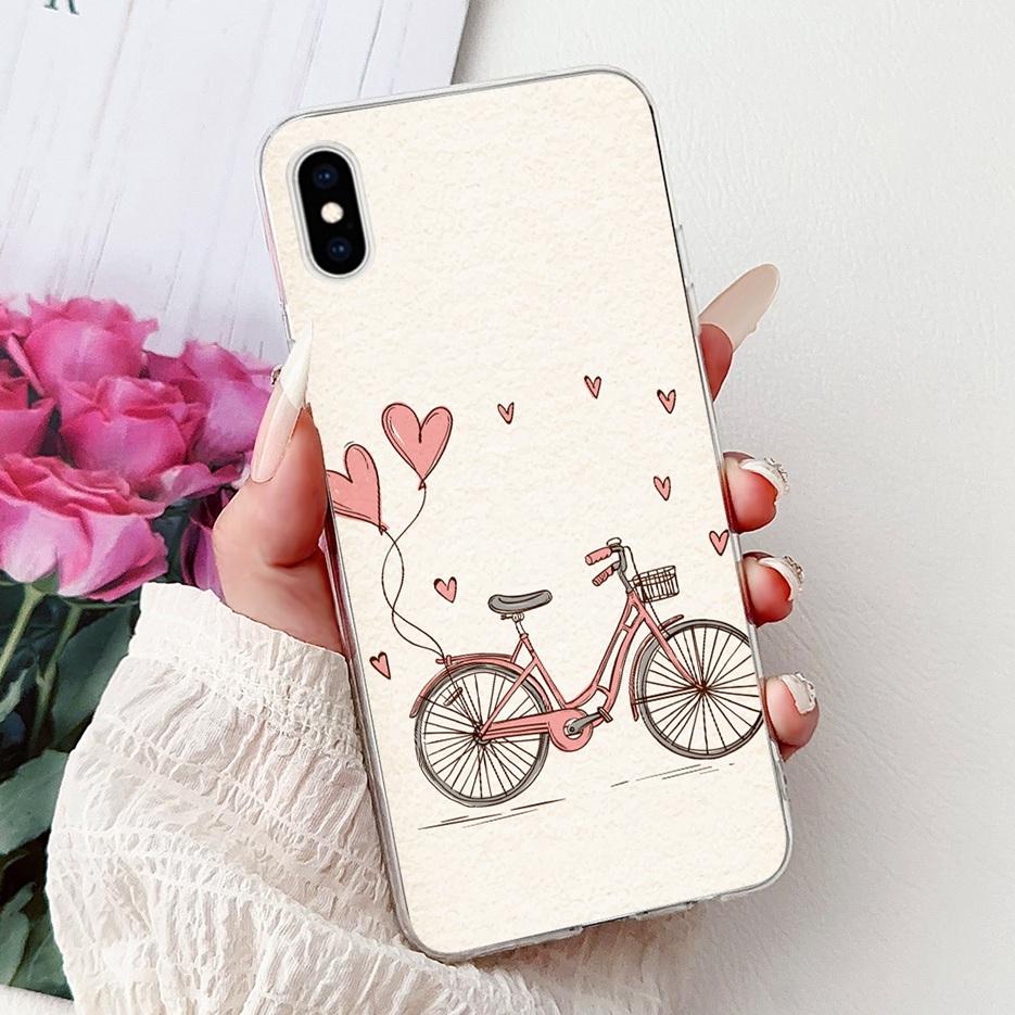 For Apple iPhone X XR XS Max Case Colorful Flowers Butterfly Painted Cover Soft Slim Phone Case For iPhone XS Max iPhoneX Bumper