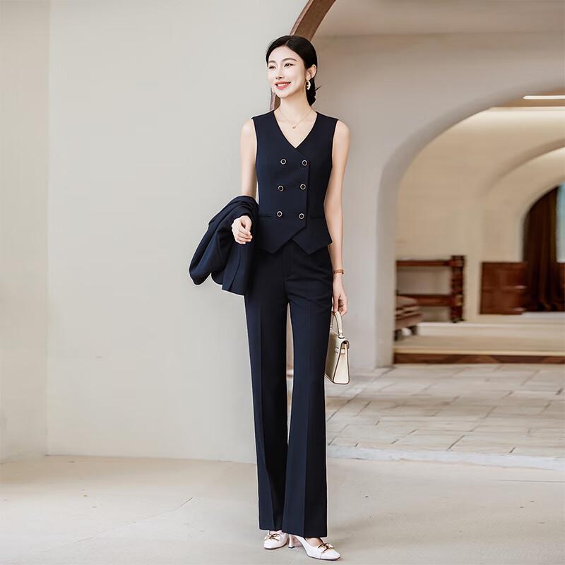 Trolman Women's Double-Breasted Vest & Pants Set