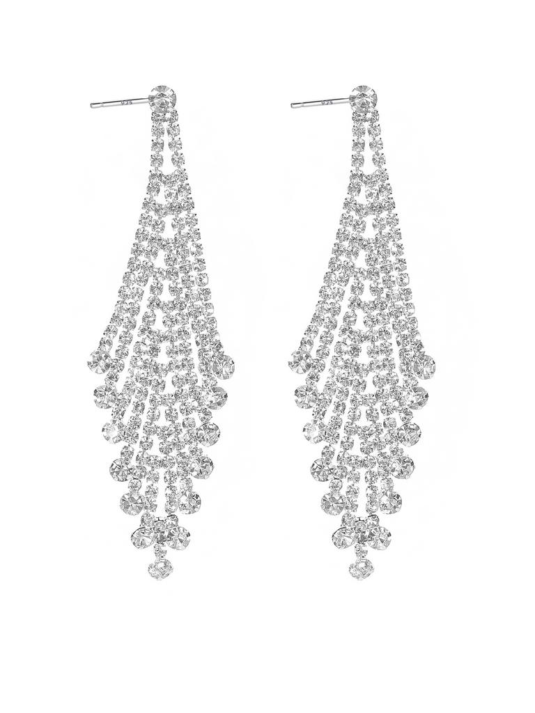 Temperament Super Błyszczące Diamentowe Długie Kolczyki