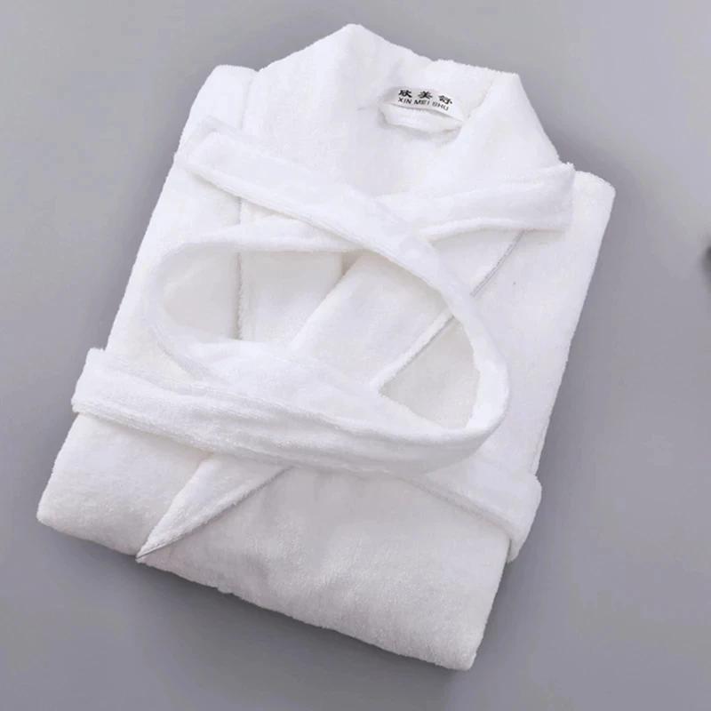 Terry Robe Women 100% Cotton Bathrobe Lovers Brown Robes Men Bathrobe Solid Towel Fleece Long Sleepwear Bridesmaid Robe White