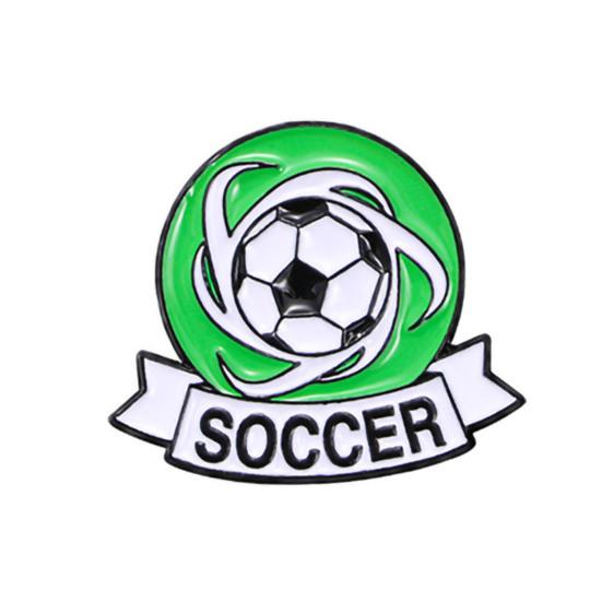 Enamel Brooch Zinc Alloy Texture Football Shape Lapel Pin Jackets Hats Sweatshirts School Bags Metal Fan Accessory
