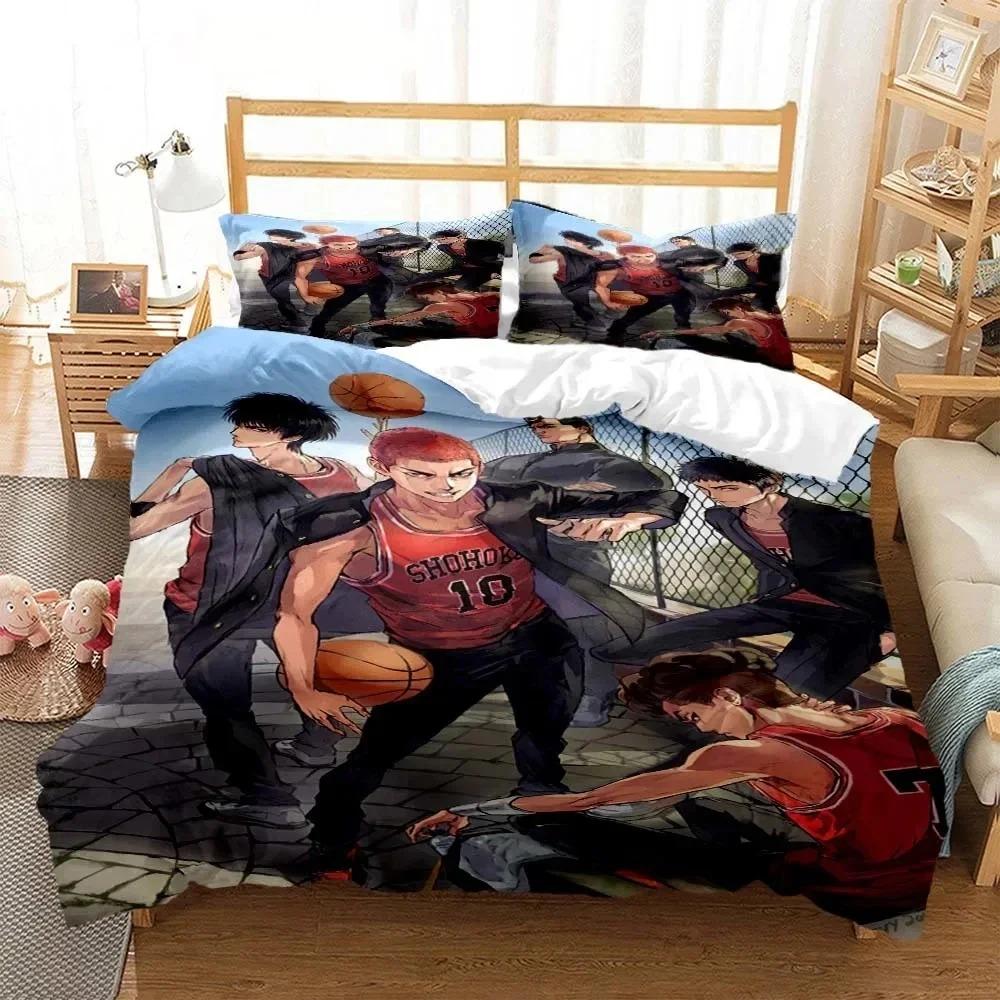 Elegant Durable king Queen Quilt Comforter 3D Printing Slam Dunk Anime Bed Size Boys Adult