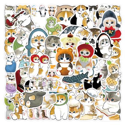 55 Mofusand Cat Doodle Stickers Decorative Scooter Laptop DIY Cartoon Stickers