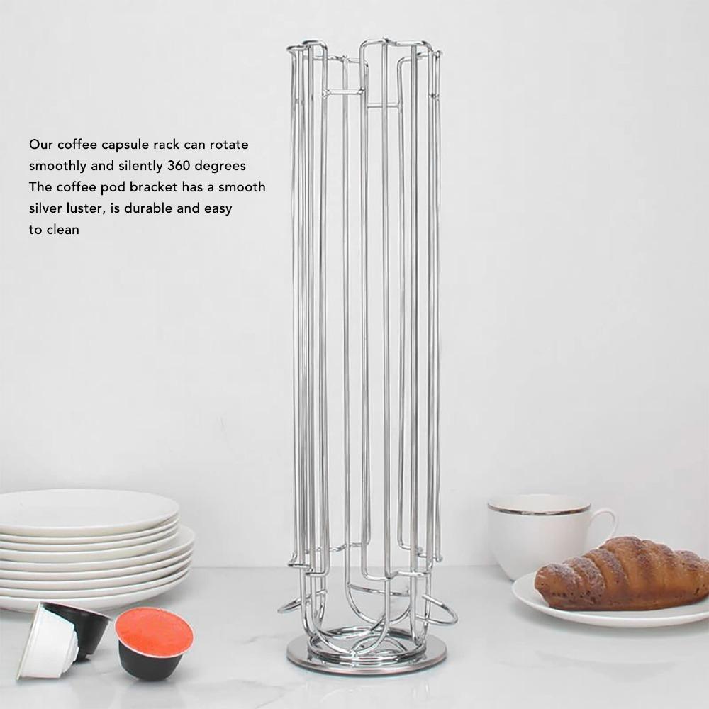 Stand Base Coffee Capsule Organizer Tower Shape Revolving Capsule Stand For Dolce Gusto