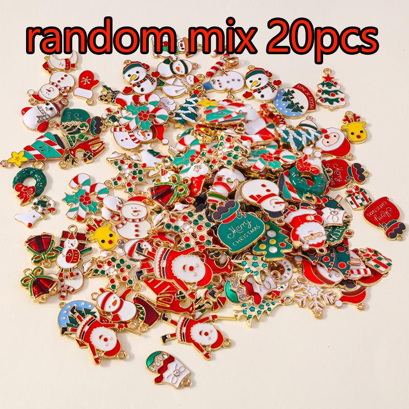 

Leslie горячая распродажа 10-30 шт. микс милые рождественские подвески Санта олень колокольчик снеговик рождественская елка подвески для самостоятельного изготовления ювелирных изделий