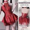 Sexy Lingerie Pure Desire Pu Suit Sexy Cosplay Free of Tight Patent Leather Demon Temptation Off Uniform Woman