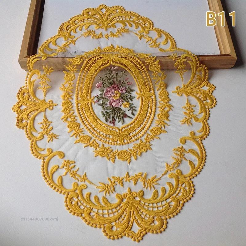 1PC Dinning Table Cover Embroidered Table Cloth Elegant Round Lace Tablecloth Coffee Coasters Napkin Party Wedding Decoration