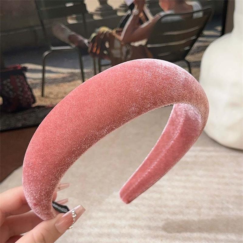 4/1.8cm Women's Soft Fleece Headbands with Thick Sponge Padding for Ladies Party Hair Hoops Female High-end Hairbands