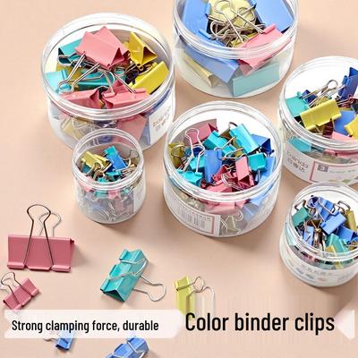 Colorful Metal Binder Clips, Strong Grip Office Stationery/Folders