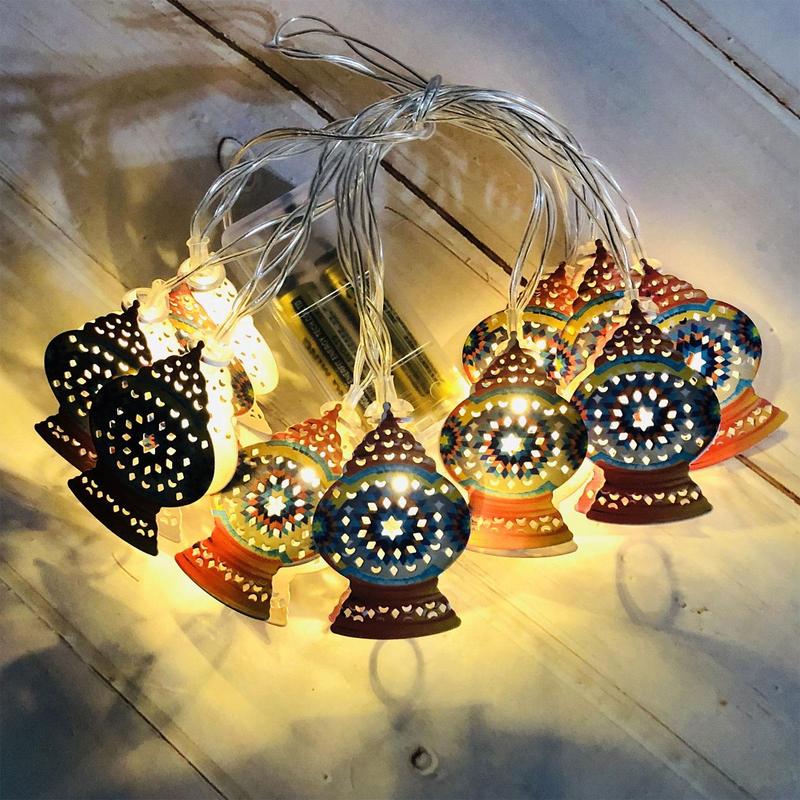 Eid Mubarak LED Light String Indoor Moon Starlight Ramadan Kareem Decoration 2025 Islamic Muslims Eid Al Fitr Party Supplies