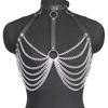 European & American Style Sexy Chest Chain Leather Restraint Choker Nightclub Apparel