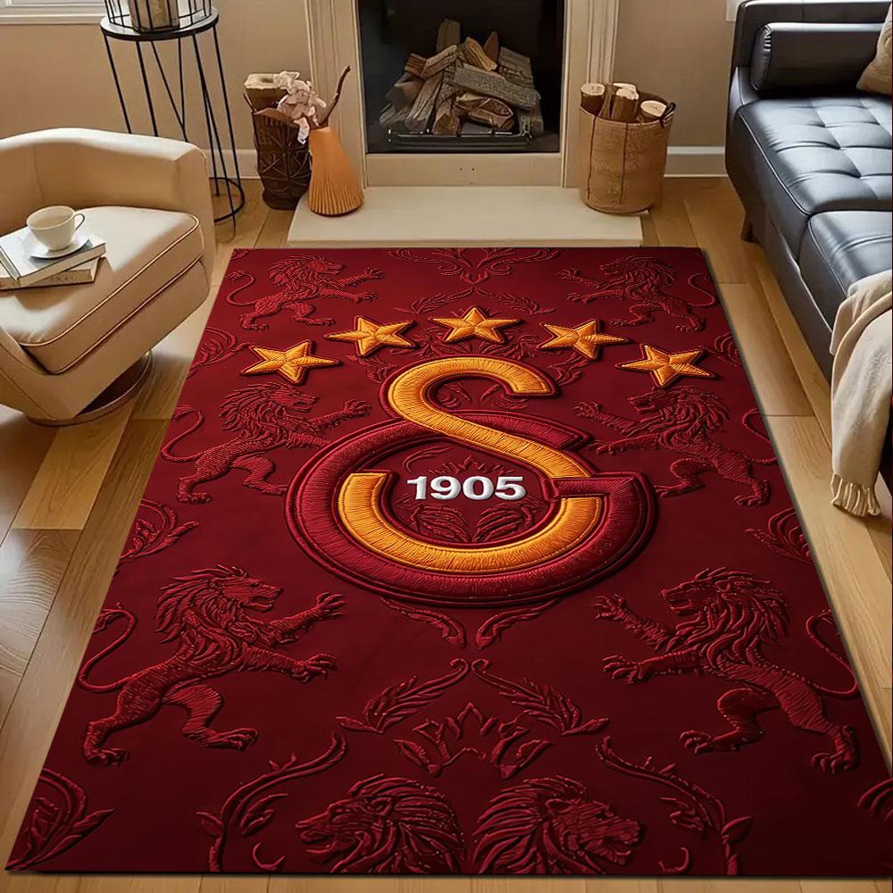 Galatasaray Emblem 1905 Patterned carpet, non slip mat suitable for living room and bedroom sofas