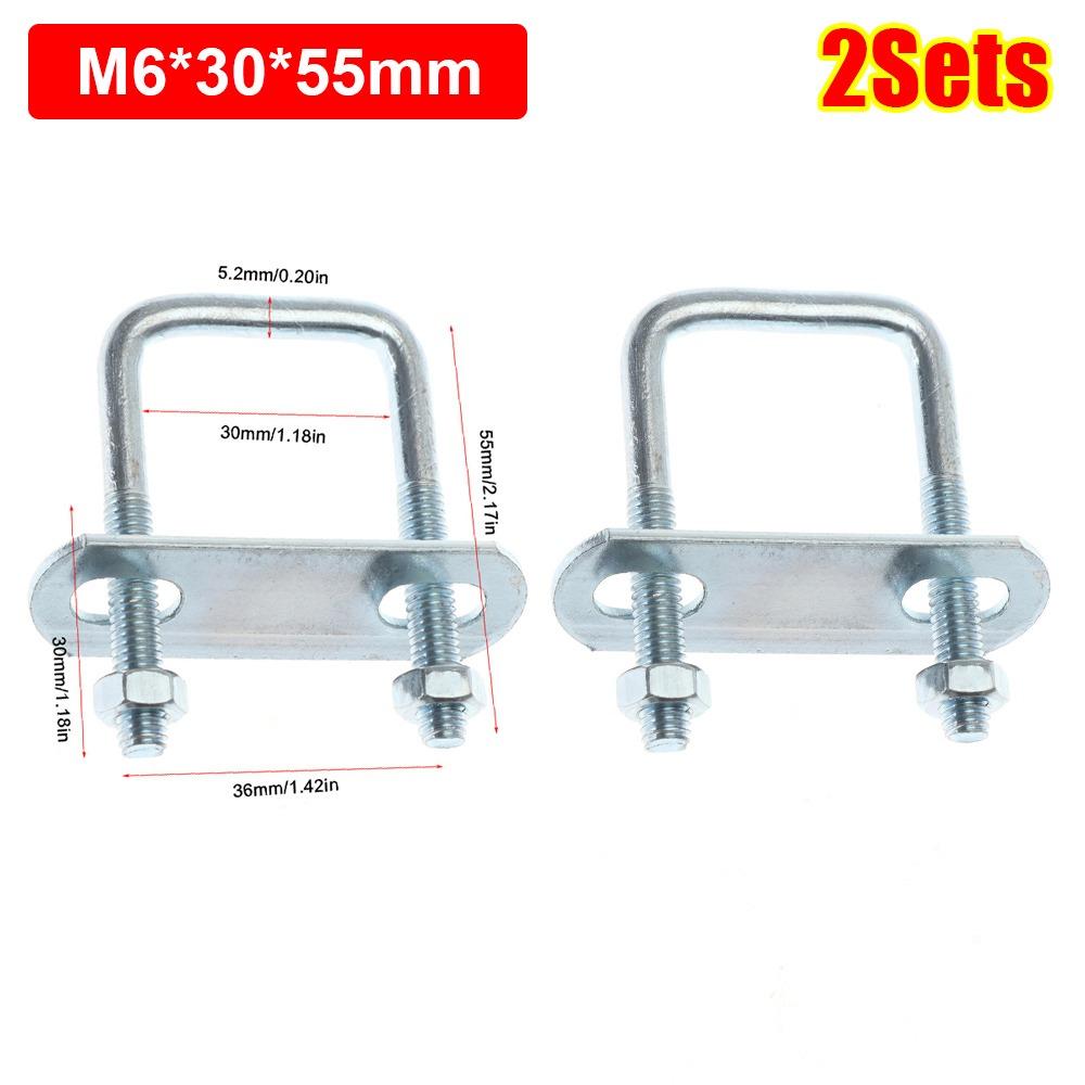 2Sets With Baffle Square Clamp Right Angle U-bolt Squa Bolt New Pipe U-clamp