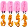 Mermaid Silicone Mold Fondant Cake Decorating Tools Fishtail Chocolate Mould Birthday Wedding Gumpaste Sugarcraft Baking