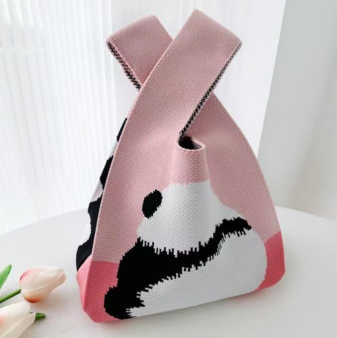 Festive Knit Souvenir Tote: Versatile Casual Handbag & Classic Storage Bag