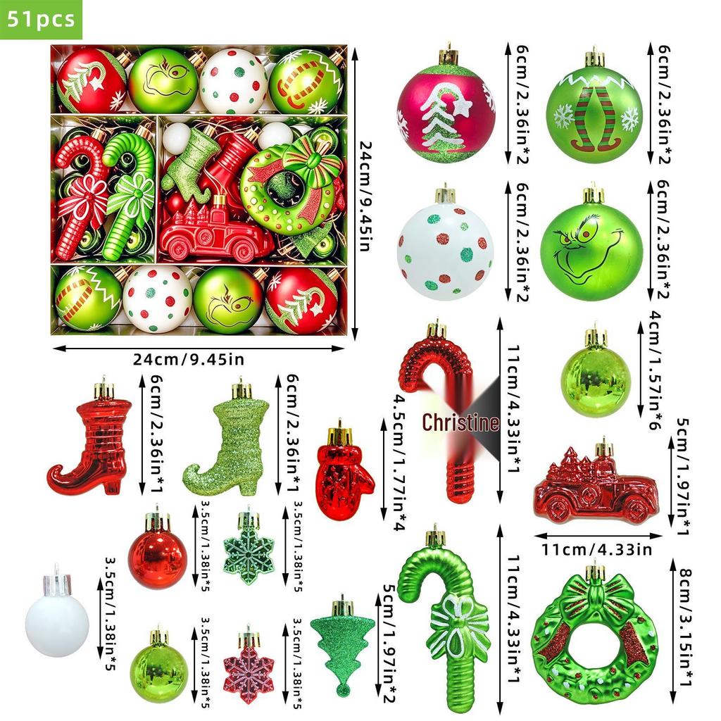 Grinch Elf Green Furry Monster Pine Cone Christmas Ornament
