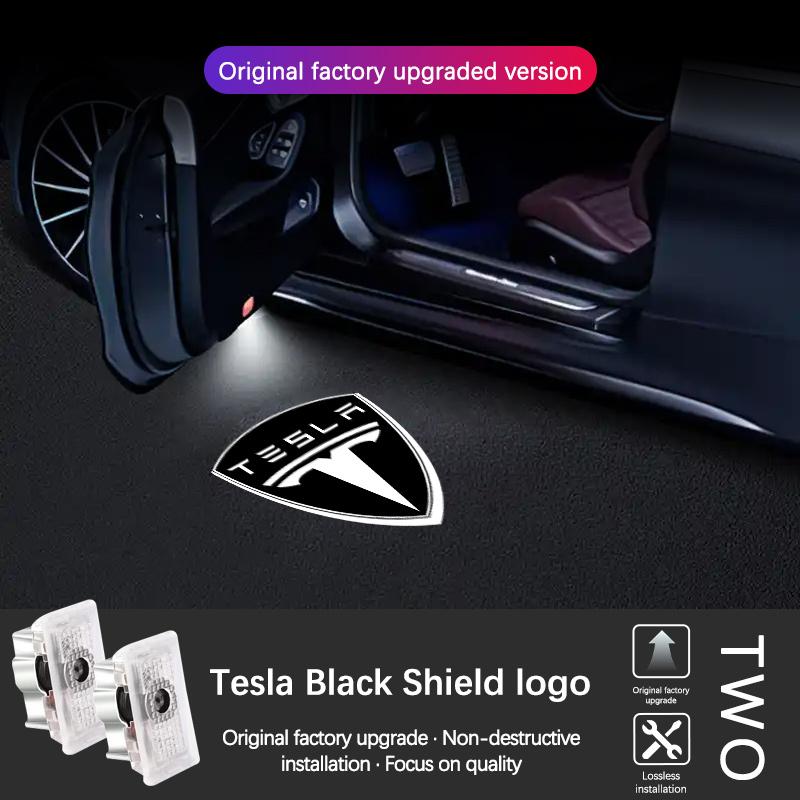 ALC1 LED Car Door Welcome Logo Shadow Projector Light Accessories For Tesla Model 3 Model S