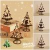 Christmas Candle Holders Xmas Tree Candlesticks Merry Christmas Iron Decoration Ornament Desktop Wooden Santa Claus Candlestick