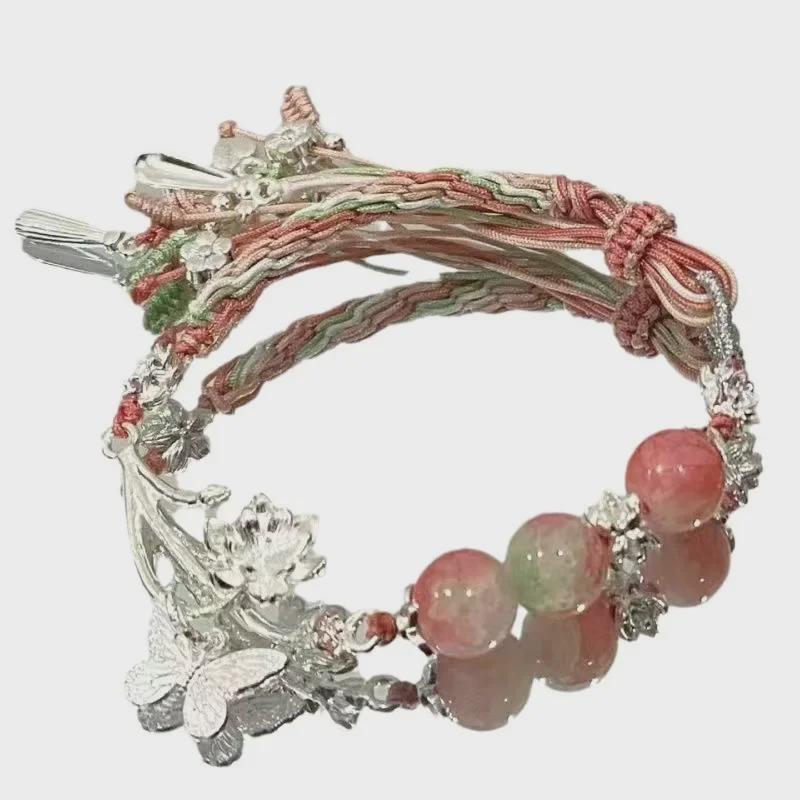 Wenwan Jiaren: Nuovo Bracciale Loto di Bambù 2024 per Donna - Design Intrecciato Retro Stile Nazionale Cool