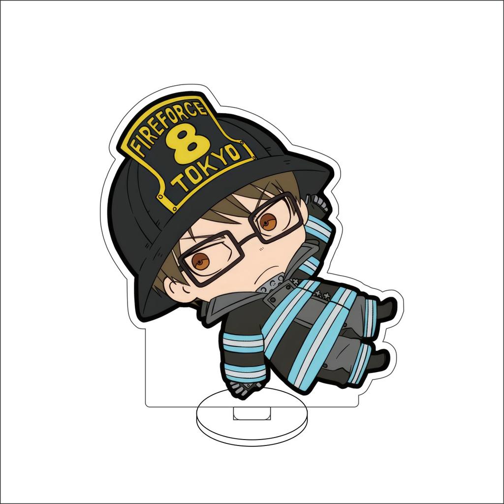 10CM AnimeFire Force Figure Stand Model Shinra Kusakabe/Arthur Boyle/Akitaru Obi Cute Desk Decor Standing Sign Gifts