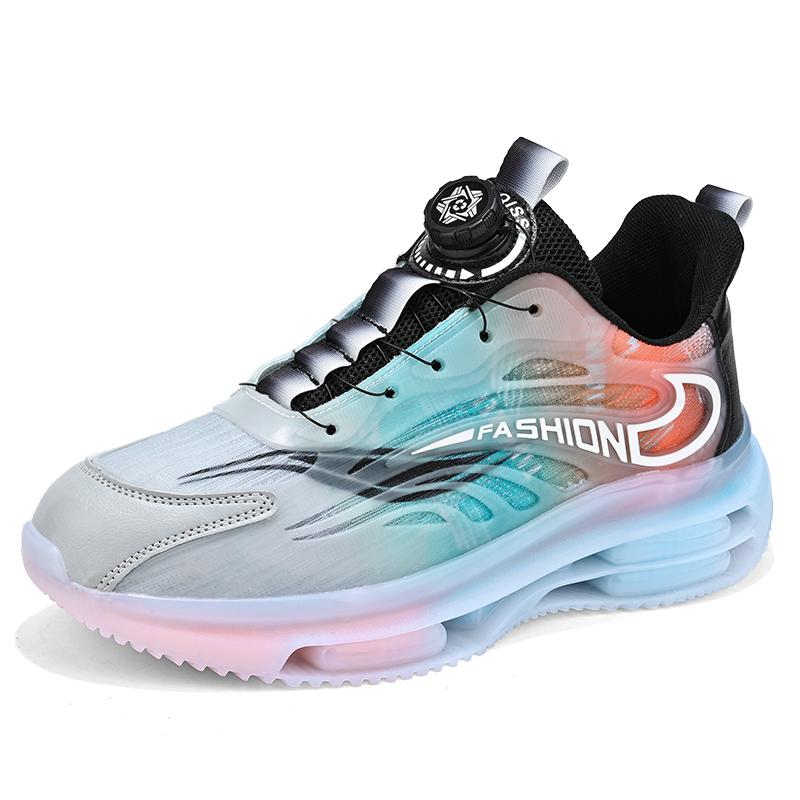 Men Sport Shoes Fashion Rotating Button Men Casual Shoes Women Comfortable Air Cushion Sole Street Running Shoes Male Sneakers