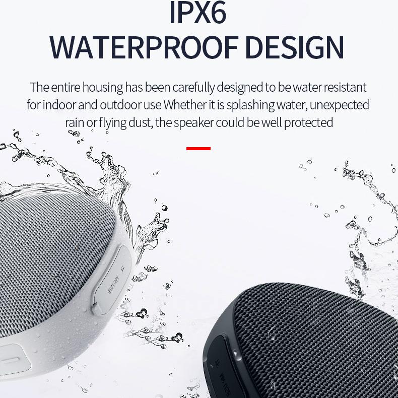 Rockmia EBS-303 5W Mini Portable Speaker Bluetooth 5.0 Fabric Mesh Subwoofer with Magnet Function Waterproof TF Card Player Soundbox Gift