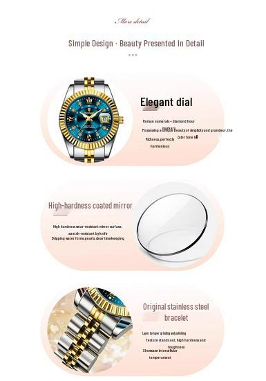 Swiss Women's Fashion Luminous Quartz Watch - Simple, Waterproof, with Calendar for Female Students