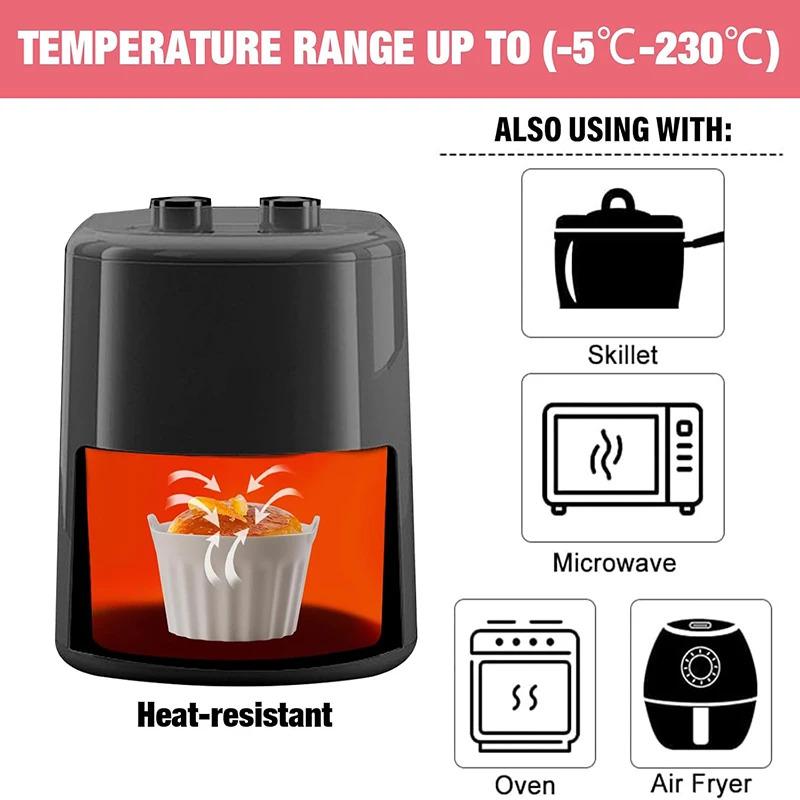 3/6Pcs Air Fryer Silicone Egg Poacher Cups Silicone Egg Cooker Mold Baking Custard Tart Pie Desserts Egg Poaching Maker