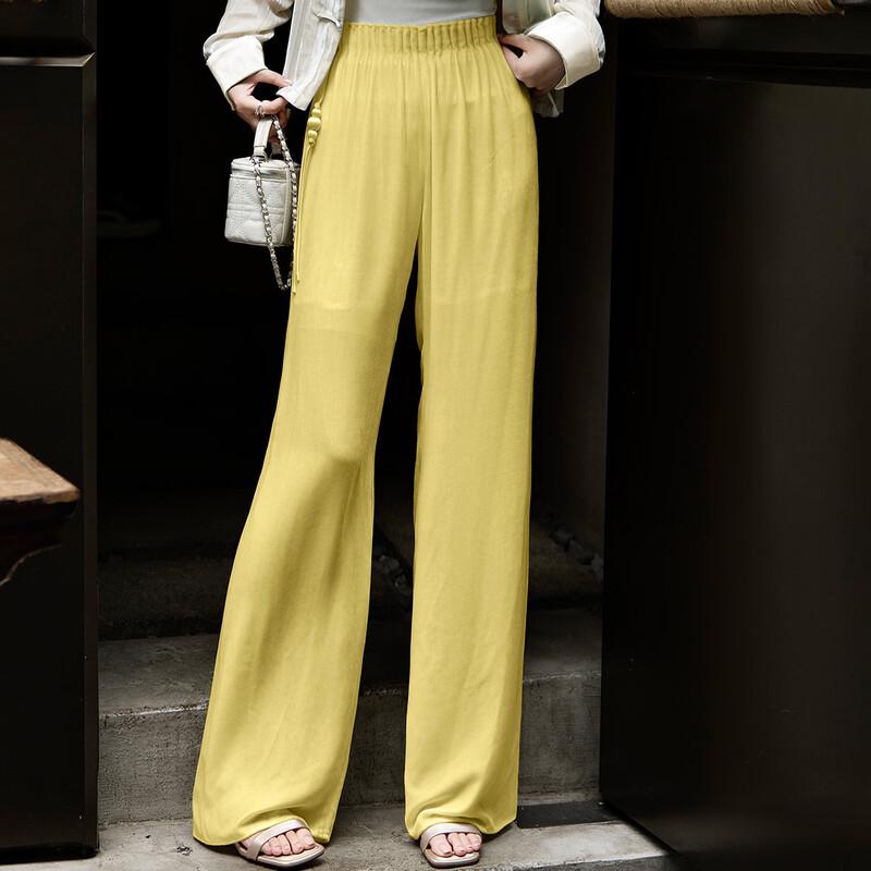 Lanseer Summer Mulberry Silk Pleated Pants S