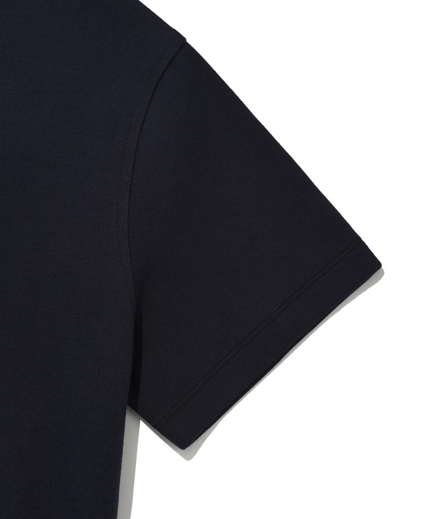 WACKY WILLY Women'S Typo Logo Half-Zip Short Sleeve Dark Navy