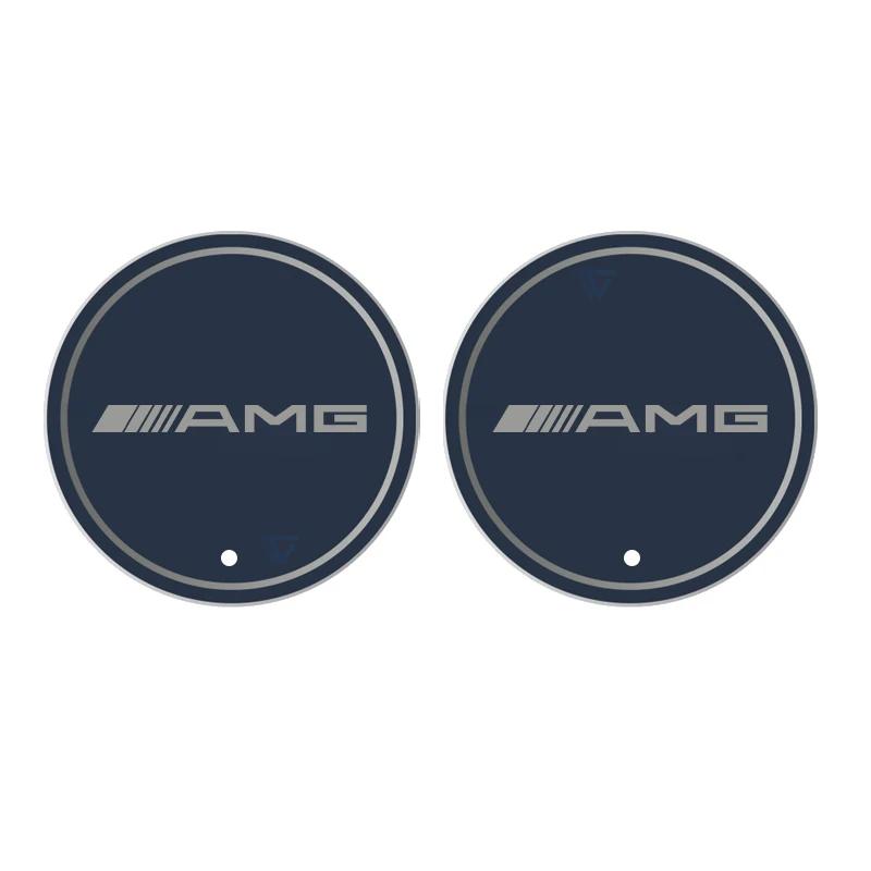 LED Luminous Car Water Cup Coaster Holder Lamps For Mercedes Benz A B C E S GLB GLC V ML Class W177 W205 W212 W213 X253 X156 EAT6