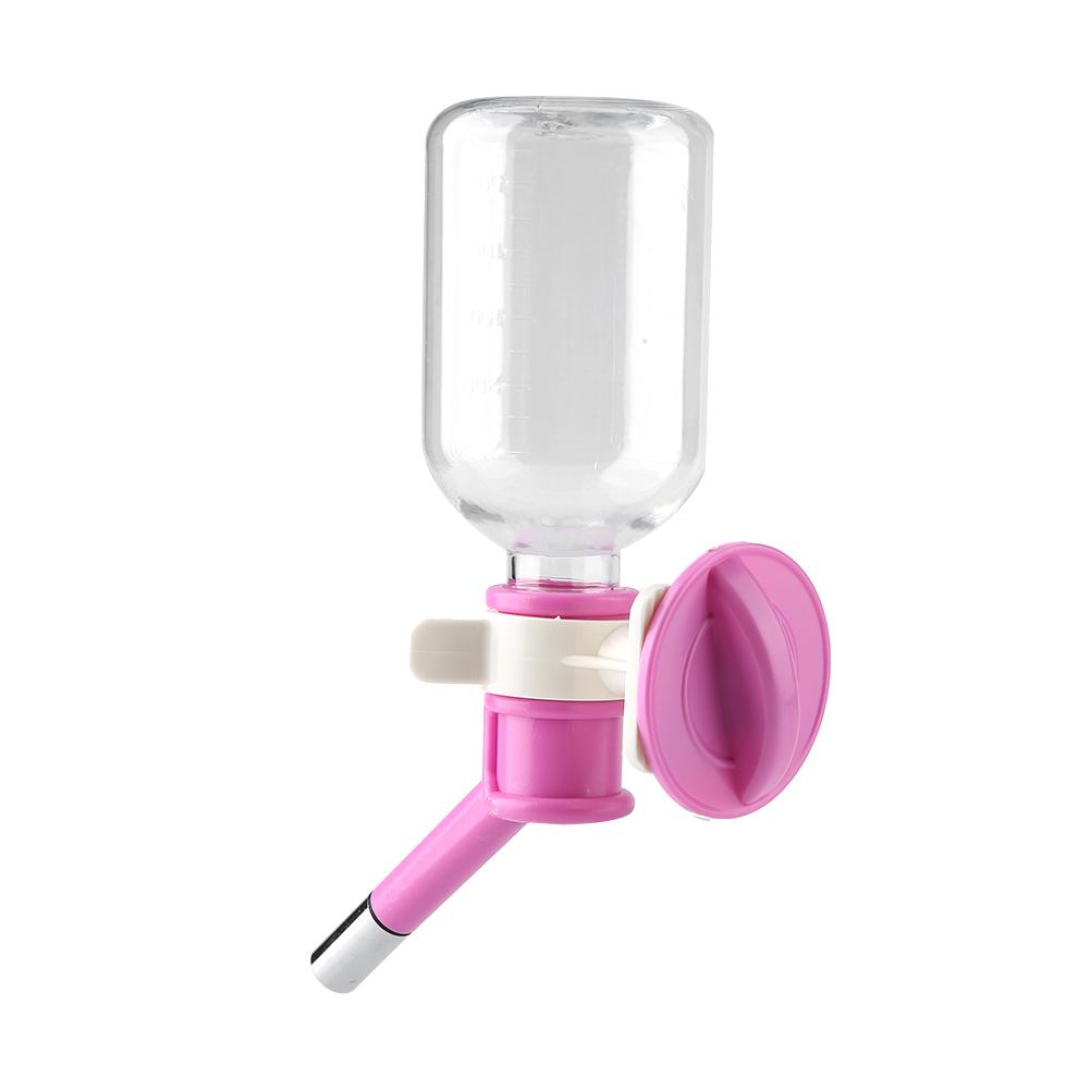 Sticlă de băut suspendată pentru câine de companie, cap fântână, dozator portabil de apă pentru pisici(S 250ml Roz)