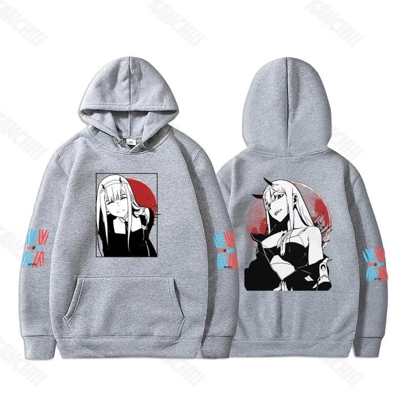 Anime DARLING In The FRANXX Hoodies Men and Women Harajuku Pullover Street Wear Unisex Autumn Winter Plushed Sweater