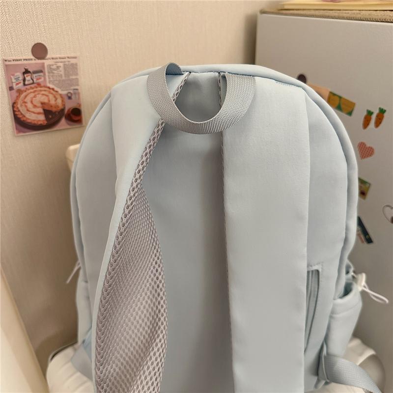 Solid Color Student Schoolbag Women's Backpack