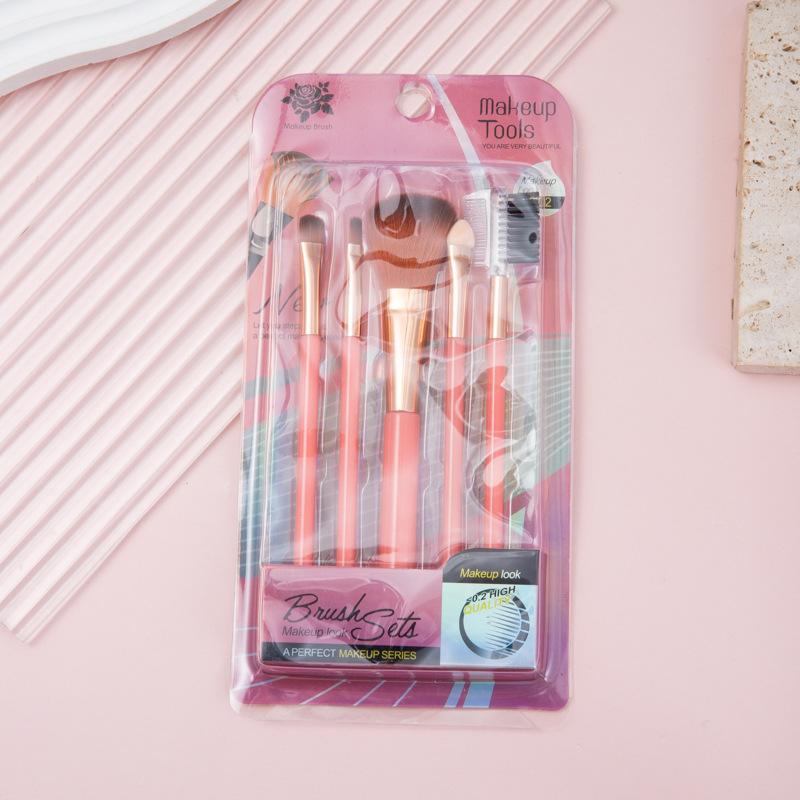 

A Complete Set of 5 Makeup Brushes, Foundation Brush, Blush Brush, Eyeshadow Brush, Eyebrow Brush, Makeup Tool, Portable Setting Makeup.